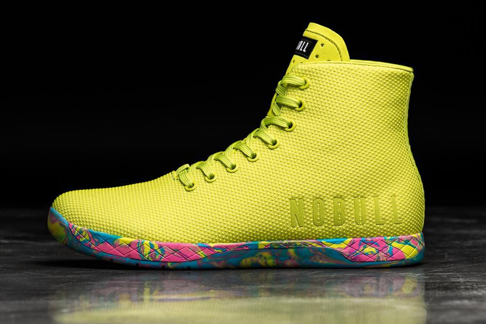 NOBULL High-Top Superfabric Uzun Spor Ayakkabı Bayan - Sarı - Turkiye (AYC-641235)